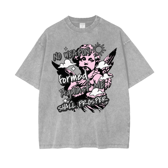 No Weapon Acid Wash Oversize Tee