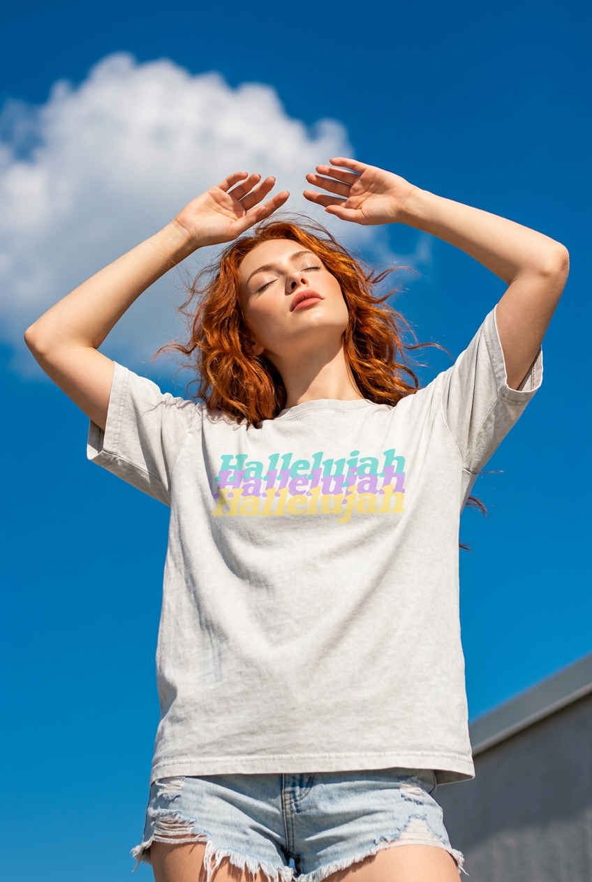 HALLELUJAH Mineral Wash Boxy Cotton Tee