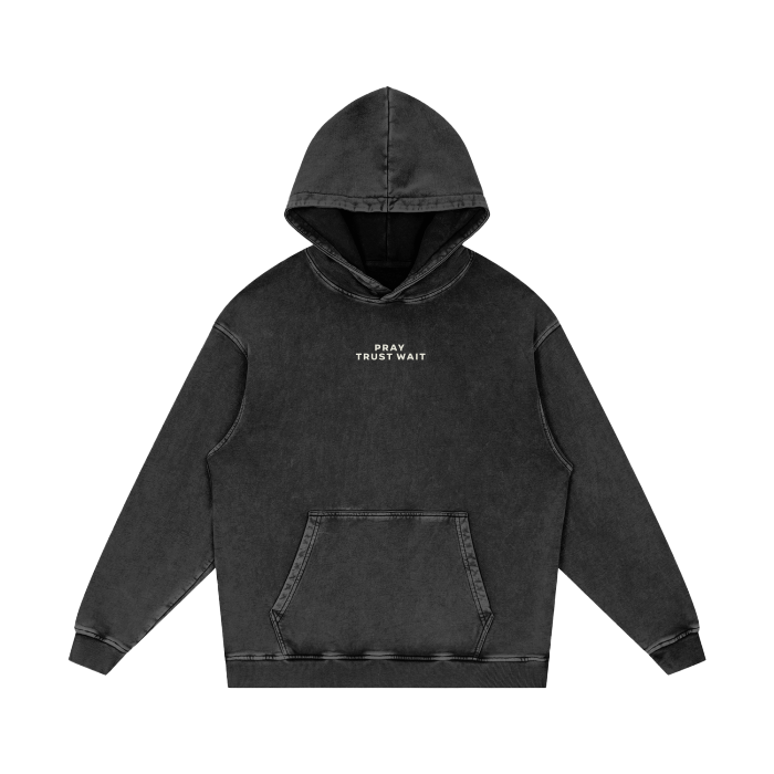 PRAYER WARRIOR Acid Wash Oversized Hoodie