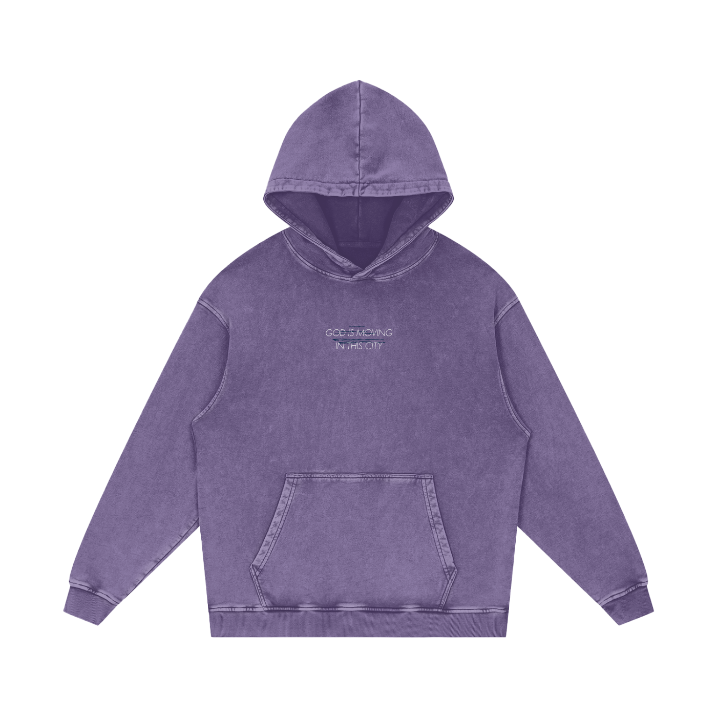 GOD CITY Acid Wash Oversize Hoodie