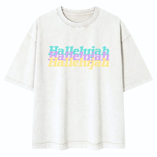 HALLELUJAH Mineral Wash Boxy Cotton Tee