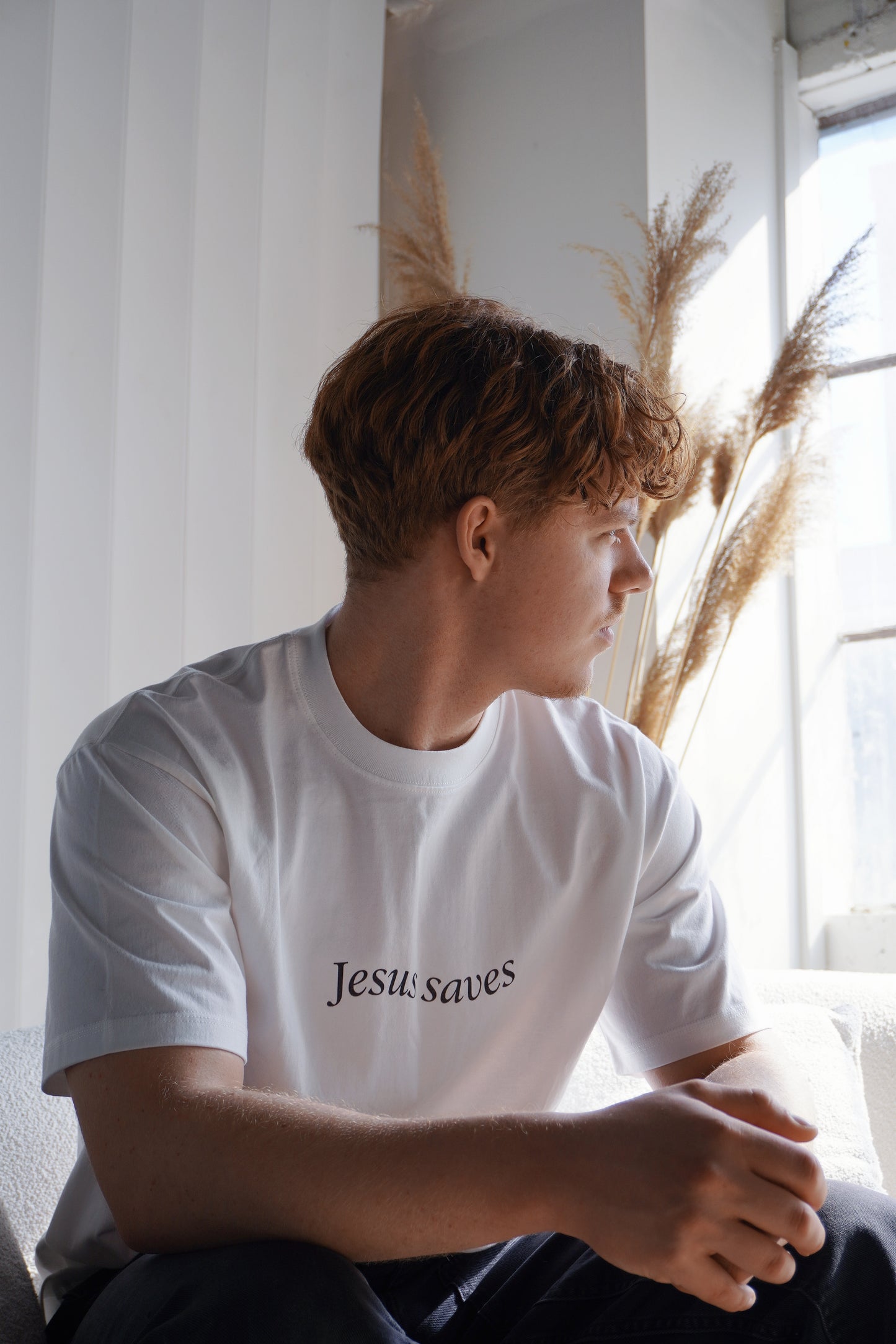 JESUS SAVES Drop Shoulder Tee