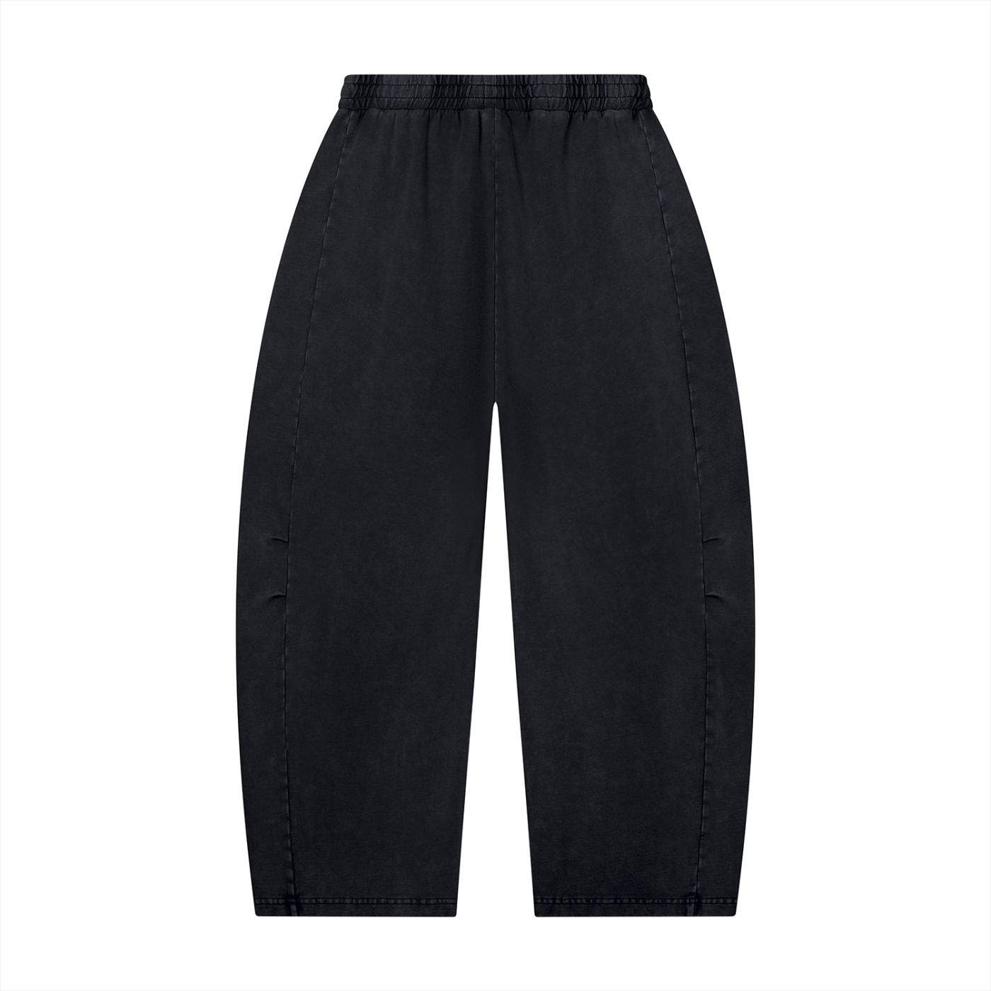 STYLE IT - Unisex Mineral Wash Barrel Leg Pants BLACK