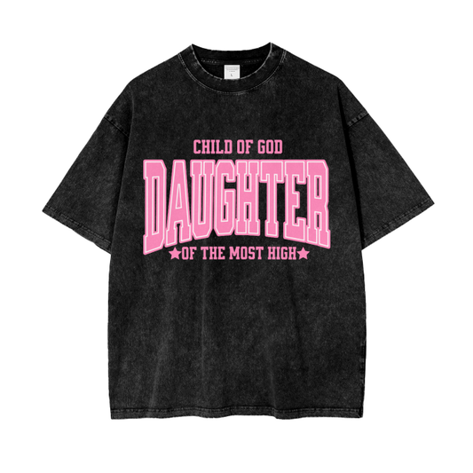 GOD'S DAUGHTER Acid Wash Oversize Tee