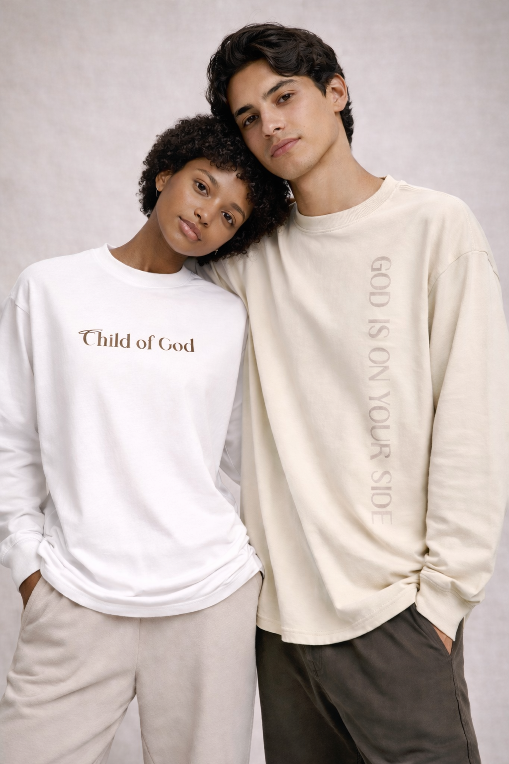 God is on your side Cotton Long Sleeve Tee