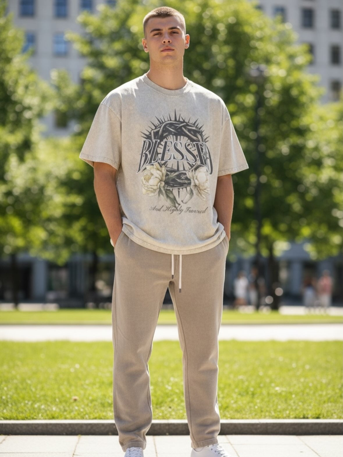 BLESSED Acid Wash Oversize T-Shirt