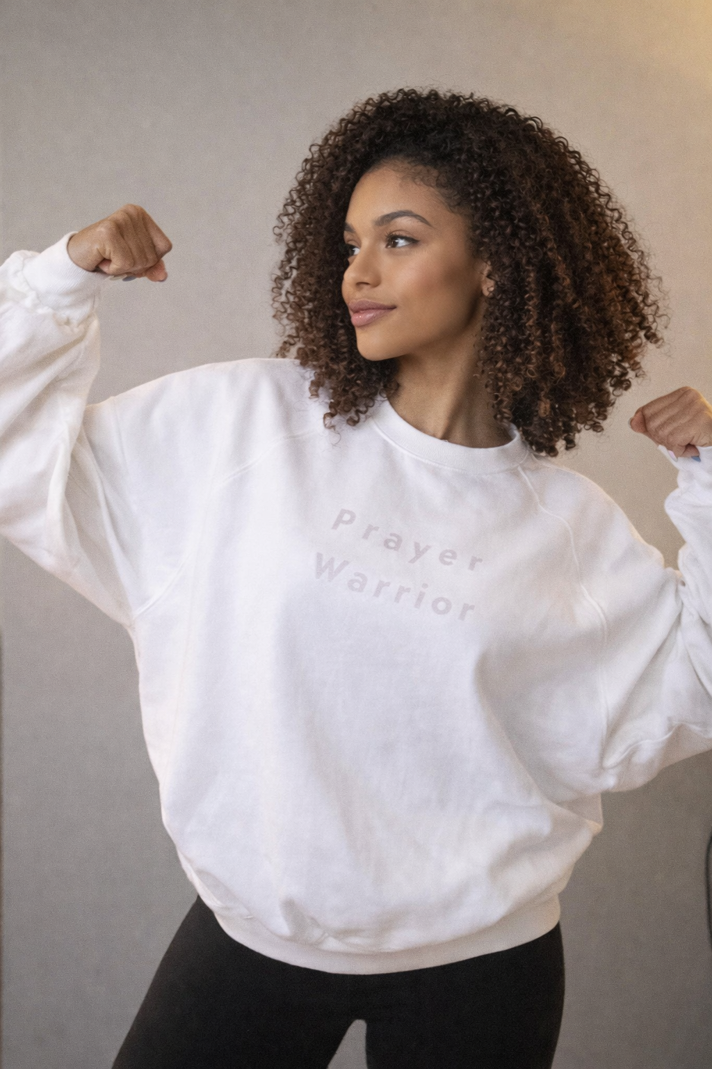 PRAYER WARRIOR Dolman Sleeve Boxy Sweatshirt