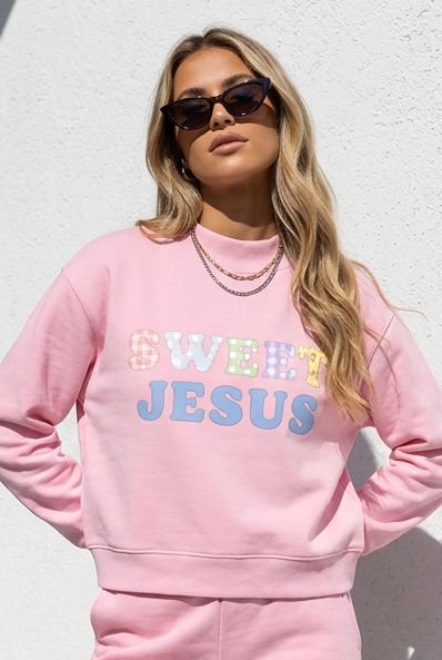 SWEET JESUS Mock-Neck Sweatshirt