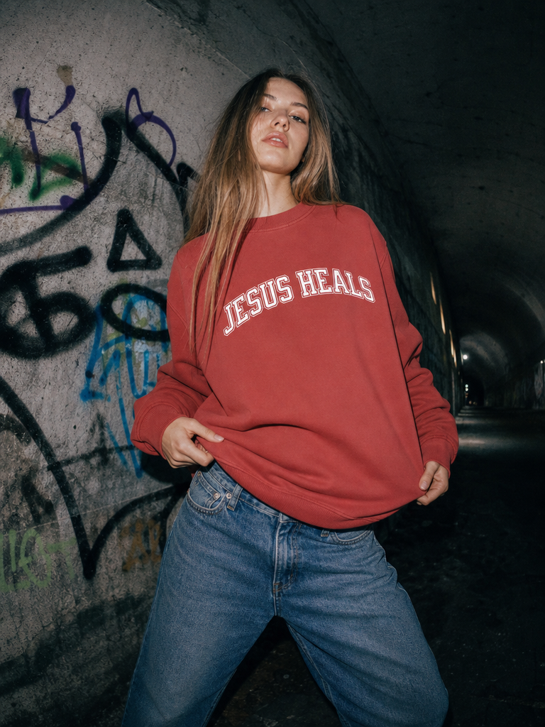 JESUS HEALS Unisex Vintage Sweatshirt