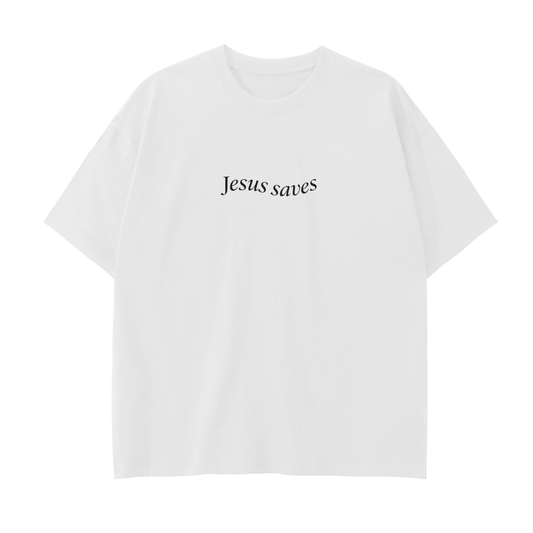 JESUS SAVES Drop Shoulder Tee