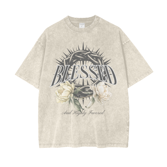 BLESSED Acid Wash Oversize T-Shirt