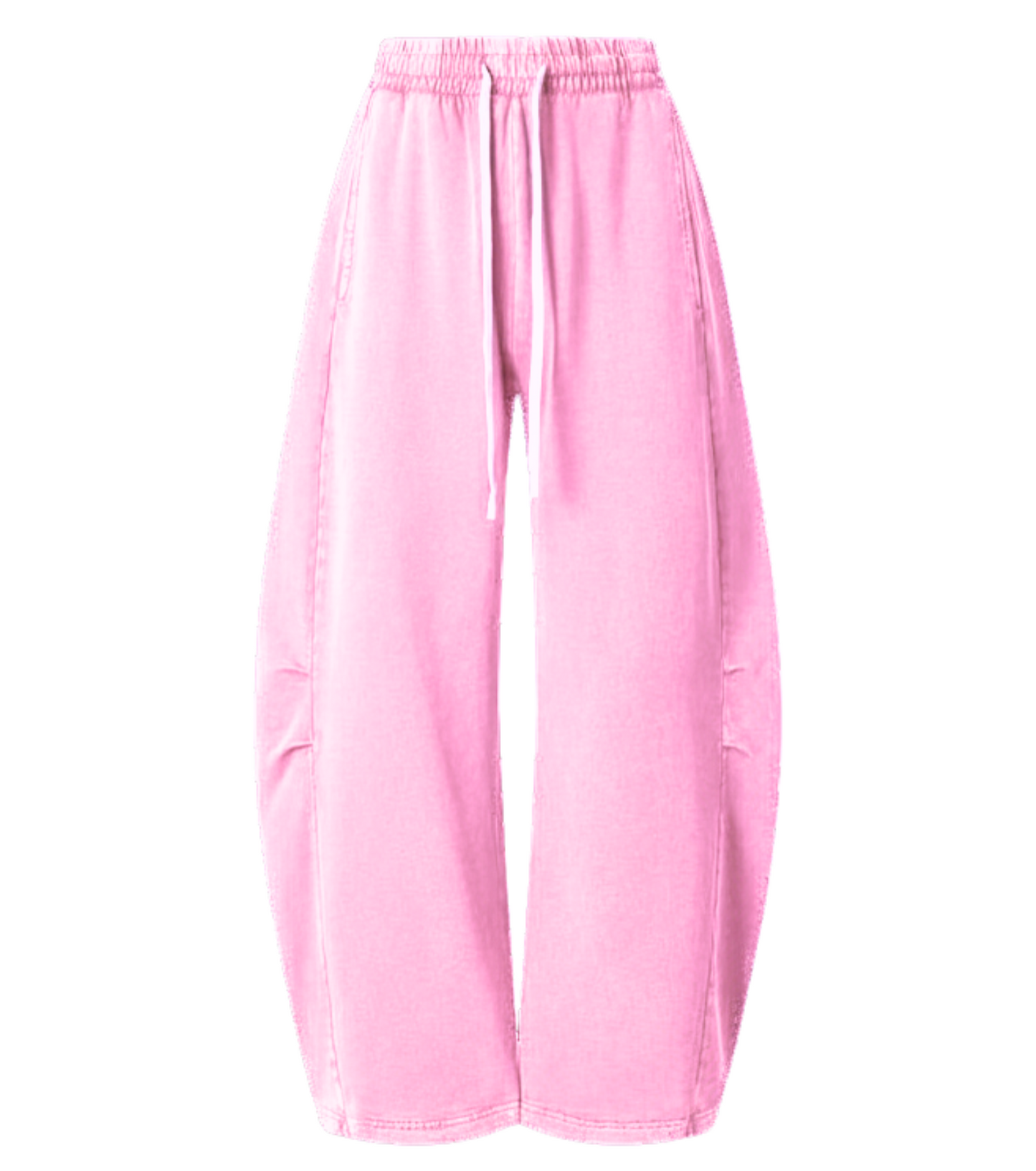 STYLE IT - Unisex Mineral Wash Barrel Leg Pants PINK