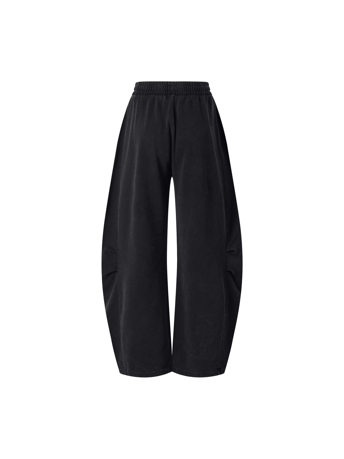 STYLE IT - Unisex Mineral Wash Barrel Leg Pants BLACK