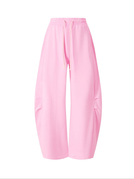 STYLE IT - Unisex Mineral Wash Barrel Leg Pants PINK